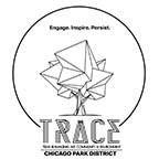 TRACE logo: Geometric tree in a circle.