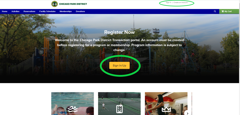 Logging into the Registration Site