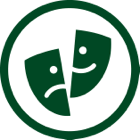 Theater icon: happy and sad masks

